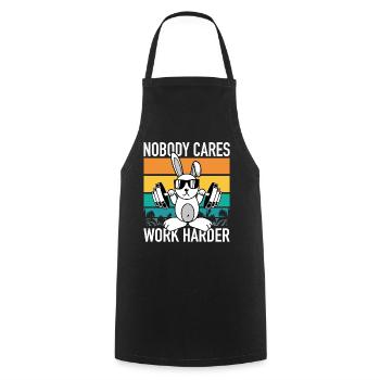 Fitness Lapin - Nobody Cares Work Motivation - Tablier de cuisine - noir - Devant - AI Model Male 185 dark (185cm)