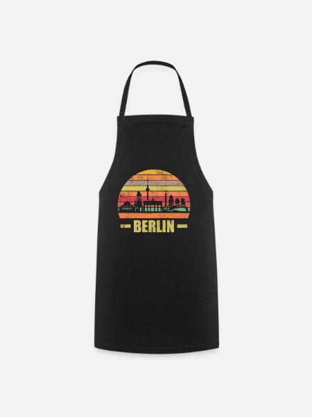 Berliner Berlin Skyline - Kochschürze - Schwarz