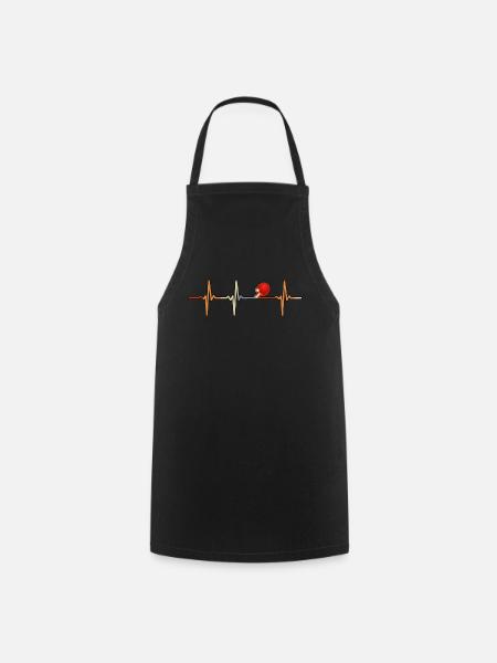 Tischtennis Herzschlag Retro - Kochschürze - Schwarz