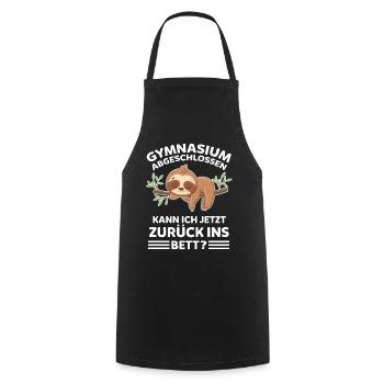 Faultier Gymnasium Abschluss Schüler Gymnasiast - Kochschürze - Schwarz - Vorne - AI Model Male 185 dark (185cm)