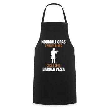 Pizzabäcker Opa Großvater Pizzeria Koch Geschenk - Kochschürze - Schwarz - Vorne - AI Model Male 185 dark (185cm)