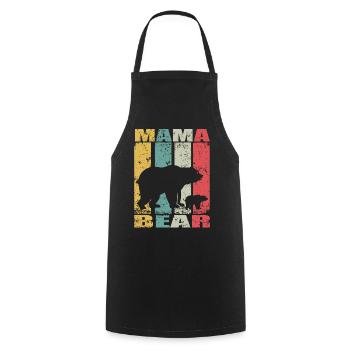 Mama Bear Baby Offspring Mamabär Baby Bear - Cooking Apron - black - Front - AI Model Male 185 dark (185cm)