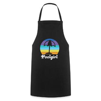 Pool Girl Pool Lifeguard Swimming - Cooking Apron - black - Front - AI Model Male 185 dark (185cm)