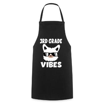 3rd Grade Vibes Enrollment Alpaca Lama School Start - Cooking Apron - black - Front - AI Model Male 185 dark (185cm)