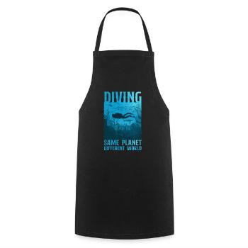 Scuba Diver Diving Same Planet - Kochschürze - Schwarz - Vorne - AI Model Male 185 dark (185cm)
