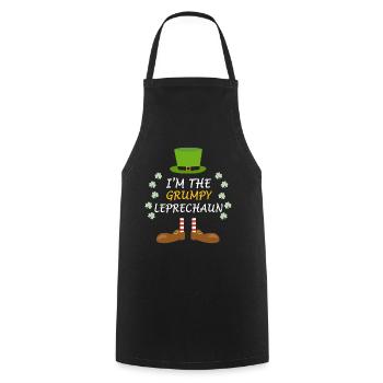 Grumpy St Patrick's Day Ireland Oufit Gift - Cooking Apron - black - Front - AI Model Male 185 dark (185cm)