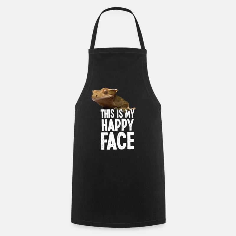 Crested Gecko This Is My Happy - Cooking Apron - black
