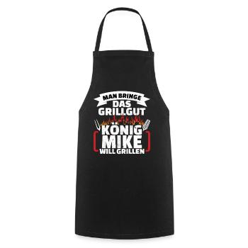 Mike Grill König - Kochschürze - Schwarz - Vorne - AI Model Male 185 dark (185cm)