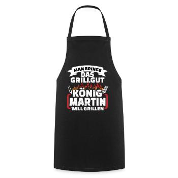 Martin Grill König - Kochschürze - Schwarz - Vorne - AI Model Male 185 dark (185cm)