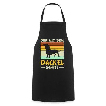 Dackel Geschenke | Lustiger Dackel Spruch - Kochschürze - Schwarz - Vorne - AI Model Male 185 dark (185cm)