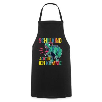 Schulkind Achtung Ich Komme - Dino Schulanfang - Kochschürze - Schwarz - Vorne - AI Model Male 185 dark (185cm)