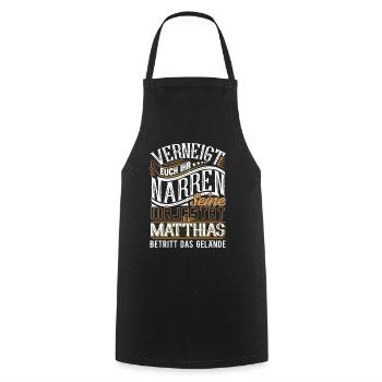 Matthias - Kochschürze - Schwarz - Vorne - AI Model Male 185 dark (185cm)