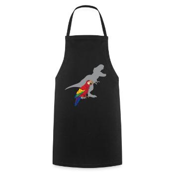 Funny T-Rex Screams With Ara Parrot - Cooking Apron - black - Front - AI Model Male 185 dark (185cm)