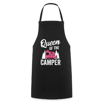 Camper Camping Campen cadeau caravane - Tablier de cuisine - noir - Devant - AI Model Male 185 dark (185cm)