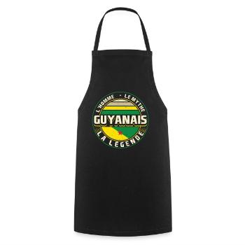 Guyane Humour Guyanais - Tablier de cuisine - noir - Devant - AI Model Male 185 dark (185cm)
