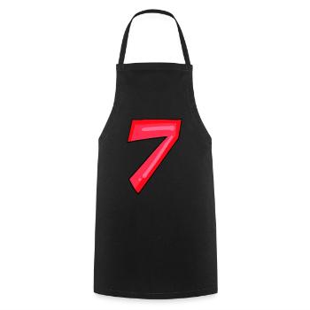 7 rot - Kochschürze - Schwarz - Vorne - AI Model Male 185 dark (185cm)