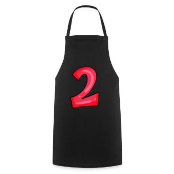 2 rot - Kochschürze - Schwarz - Vorne - AI Model Male 185 dark (185cm)