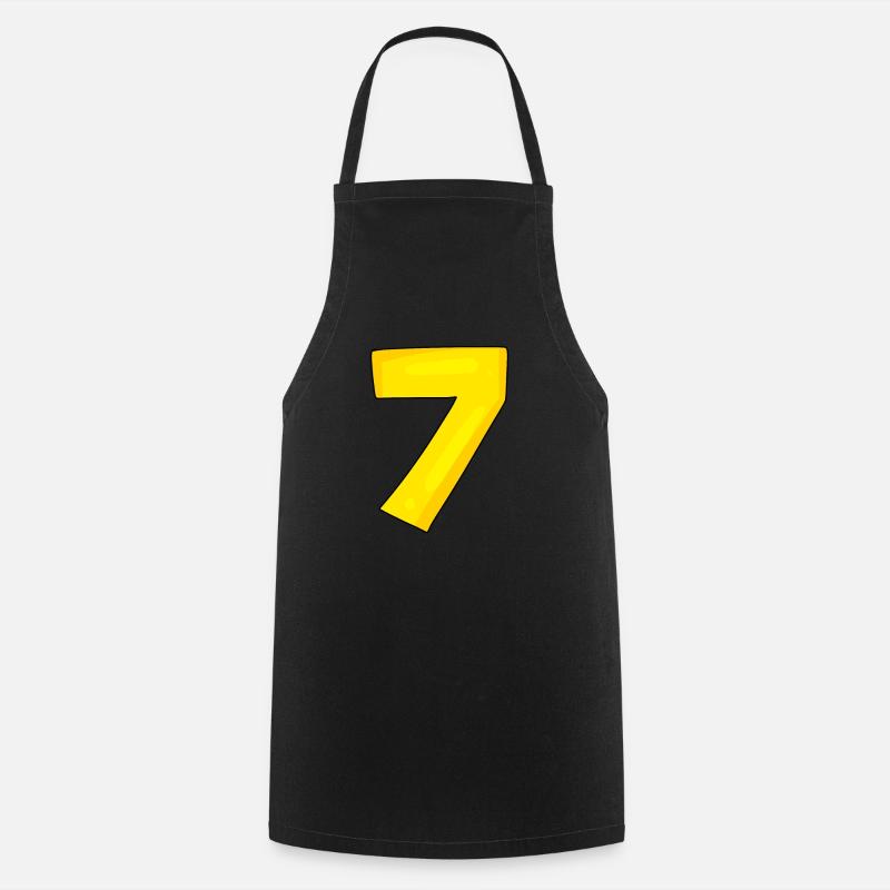 Numéro 7 - Nombre 7 - Tablier de cuisine - noir