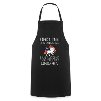 Unicorns are great - I'm great - Cooking Apron - black - Front - AI Model Male 185 dark (185cm)