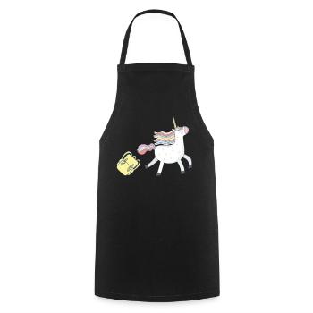 Unicorn goes to school - Cooking Apron - black - Front - AI Model Male 185 dark (185cm)