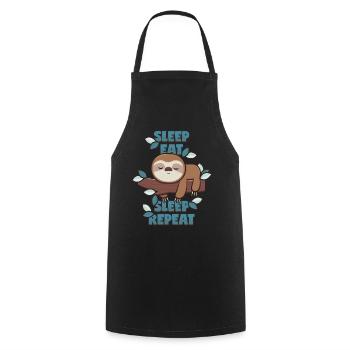 Sleep Eat Sleep Repeat - Cooking Apron - black - Front - AI Model Male 185 dark (185cm)