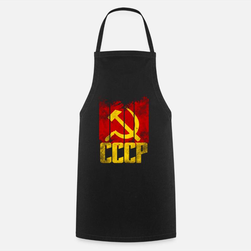 URSS Union soviétique - Marteau & Faudeur - Communisme - Tablier de cuisine - noir