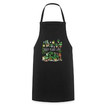 Crazy Plant Lady - Cooking Apron - black - Front - AI Model Male 185 dark (185cm)