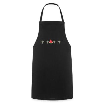 Pastèque rythme cardiaque - Tablier de cuisine - noir - Devant - AI Model Male 185 dark (185cm)