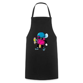 Cool glace glaces Drôles de dessins animés enfants - Tablier de cuisine - noir - Devant - AI Model Male 185 dark (185cm)