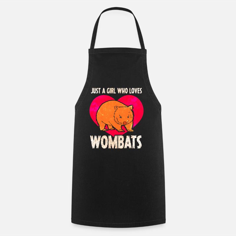Wombat Mädchen - Kochschürze - Schwarz
