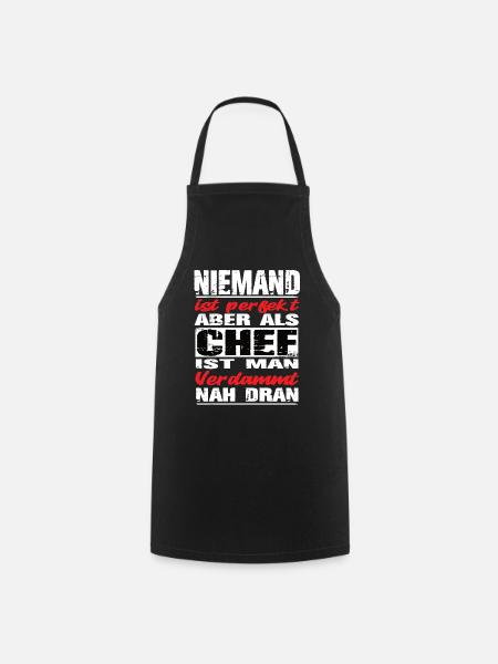 Chef Chef Sprüche Handwerk Baustelle - Kochschürze - Schwarz