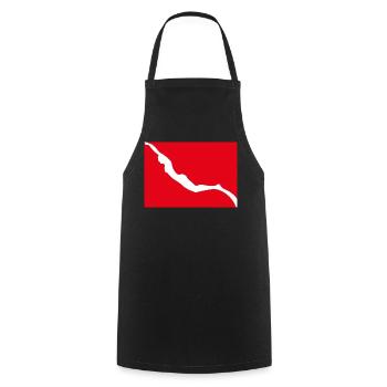 Freediving Flag with Girl Freediver - Cooking Apron - black - Front - AI Model Male 185 dark (185cm)