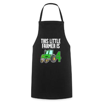 Tractor 4 years Boy 4th birthday son - Cooking Apron - black - Front - AI Model Male 185 dark (185cm)