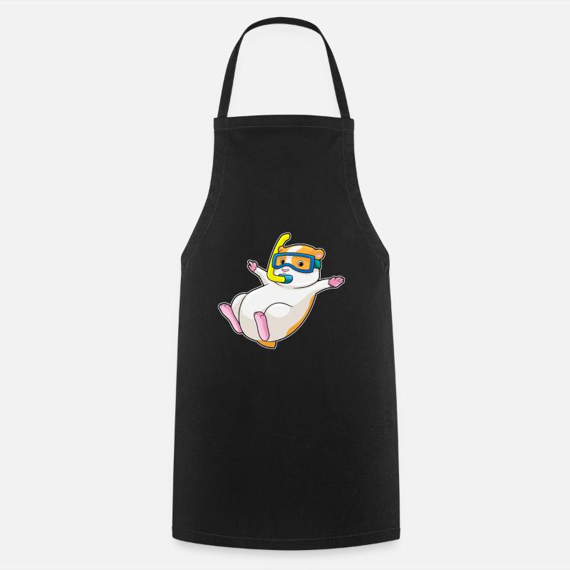 Hamster en plongée en apnée - Tablier de cuisine - noir