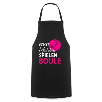 Boule Petanque Boccia Boules Damen Frauen Mädchen - Kochschürze - Schwarz - Vorne - AI Model Male 185 dark (185cm)