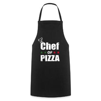 Chef Of Pizza - Italy Pizzeria Pizza Chef - Cooking Apron - black - Front - AI Model Male 185 dark (185cm)