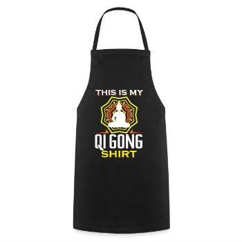 This is my Qi Gong Shirt - Kochschürze - Schwarz - Vorne - AI Model Male 185 dark (185cm)