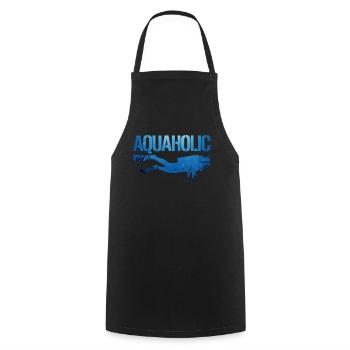 Scuba Diving Diver Aquaholic - Cooking Apron - black - Front - AI Model Male 185 dark (185cm)