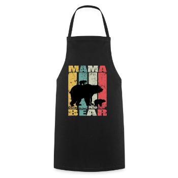 Mama Bear Baby Bear Family Mother Bear Mama bear - Cooking Apron - black - Front - AI Model Male 185 dark (185cm)