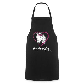 Pferdemädchen Pferde Herz Geschenkidee - Kochschürze - Schwarz - Vorne - AI Model Male 185 dark (185cm)