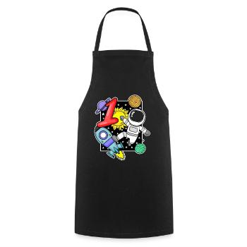 1 years astronaut boy 1st birthday gift - Cooking Apron - black - Front - AI Model Male 185 dark (185cm)