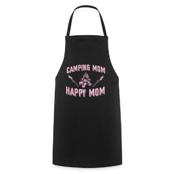 Camping Mom Happy Mom Motorhome - Kochschürze - Schwarz - Vorne - AI Model Male 185 dark (185cm)