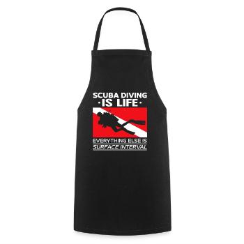 Diver Dive Flag Scuba Diving Is - Cooking Apron - black - Front - AI Model Male 185 dark (185cm)