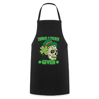 Zero Lucks Given Mardi Gras Skull st patricks day - Cooking Apron - black - Front - AI Model Male 185 dark (185cm)