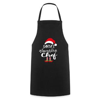 Santa's Favourite Chef - Cooking Apron - black - Front - AI Model Male 185 dark (185cm)