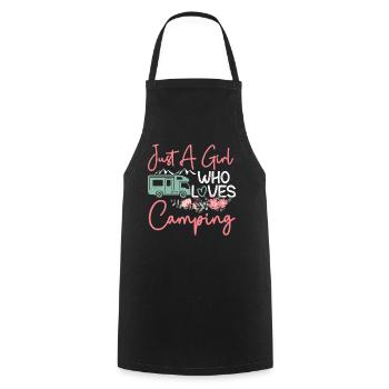 Just A Girl Who Loves Camping - Kochschürze - Schwarz - Vorne - AI Model Male 185 dark (185cm)