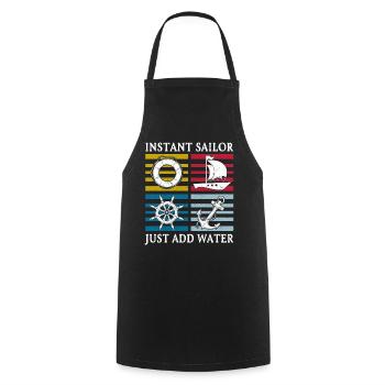 Sailing Sailboat Instant Sailor - Cooking Apron - black - Front - AI Model Male 185 dark (185cm)