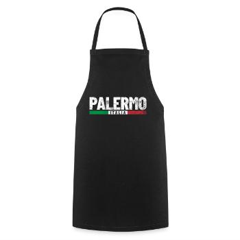 Palermo Italien Flagge - Kochschürze - Schwarz - Vorne - AI Model Male 185 dark (185cm)