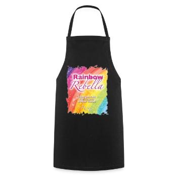 Rainbow Rebella - Sonja Ariel von Staden - Kochschürze - Schwarz - Vorne - AI Model Male 185 dark (185cm)