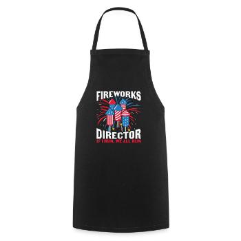 Directeur de Feux d’artifice si je vous cours - Tablier de cuisine - noir - Devant - AI Model Male 185 dark (185cm)